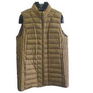 J. Jill Down Puffer Tan Vest Full Zip Women's XL Quilted Layering Piece Gorpcore